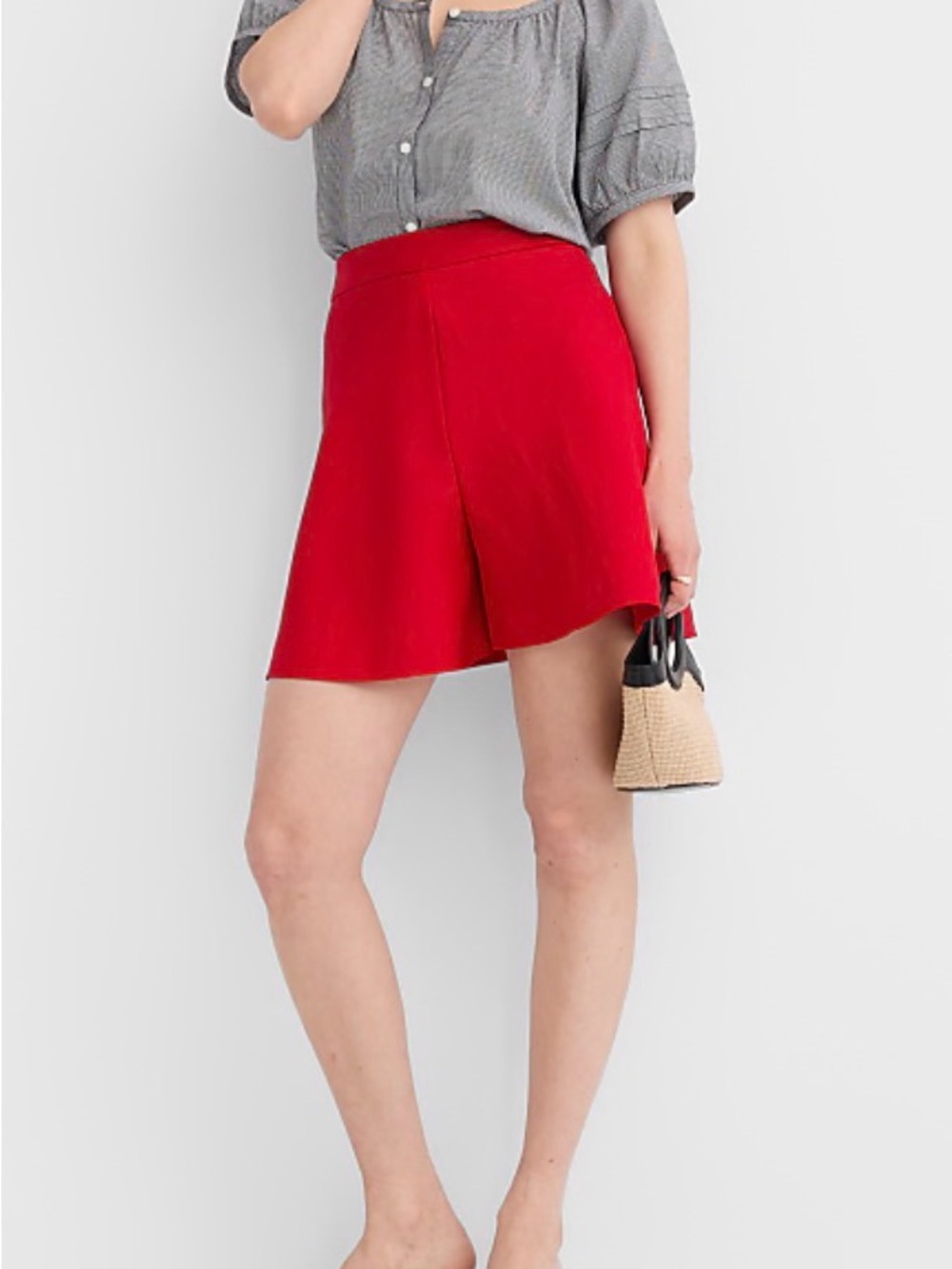 Loft red linen shorts  size 12
